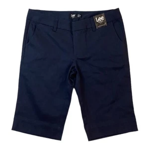 NWT Lee Uniform Shorts School Work Size 5 Juniors 8' inseam Navy Blue - Picture 1 of 11