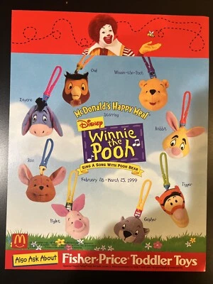 McDonalds 1999 Winnie the Pooh complete set-Great For Backpacks Or Party Favors. - Image 1 of 4