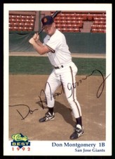 1992 Classic Best San Jose Giants Don Montgomery IP Signed Auto San Jose Giants
