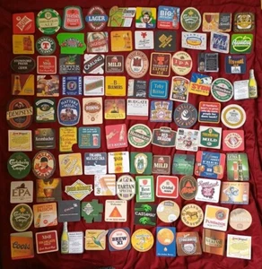 VINTAGE BEET MATS QTY OF 1OO PUB CARDBOARD MIXED ALCOHOL SNACKS DRINKS BUNDLE D - Picture 1 of 12