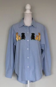 Camisa De Colección CASEY COLEMAN Perros Laboratorios Labrador Retriever Bordada Botón, XL - Imagen 1 de 8