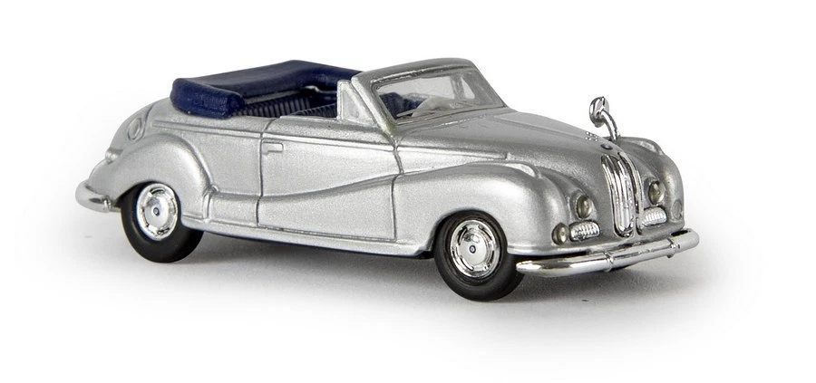Brekina 24502 - 1/87 BMW 502 Cabrio Argento Di Resina - Nuovo - Immagine 1 di 1