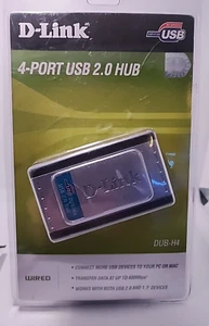 D-LINK 4-PORT USB 2.0 Router DUB-H4 Wired Data Transfer Sealed Package Tech New - Picture 1 of 5