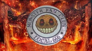 Monster Madballs Juego Miembro Club de Fans Parche Botón Pin Película TV 666 Cara Calavera X - Imagen 1 de 3