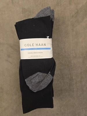 Calcetines de vestir para hombre Cole Haan 6 pares elásticos para mayor comodidad costura suave azul negro Foto 1 de 4