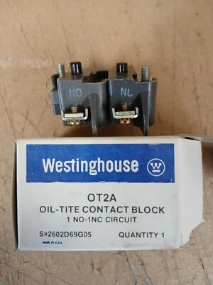 BLOQUE DE CONTACTO WESTINGHOUSE OT2A 1NO/1NC HERMÉTICO AL ACEITE Foto 1 de 4