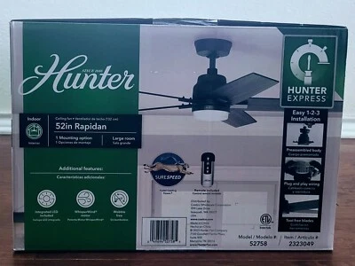 Hunter Rapidan LED 52" Ceiling Fan Model 52758 - Image 1 of 3