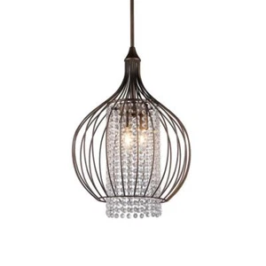 Warehouse of Tiffany Pendant H22.5" x W15" x D15" Katniss 3-Light Antique Bronze - Picture 1 of 5