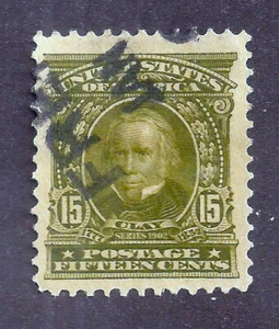 Sc 309 15c Clay Olive Green VF Attractive Cancel Sound As Per Scan (DE53) - Picture 1 of 1