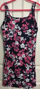 Columbia Women's PFG Black Tropical Pink and White Floral Sleeveless Dress Sz XL - Picture 1 of 8