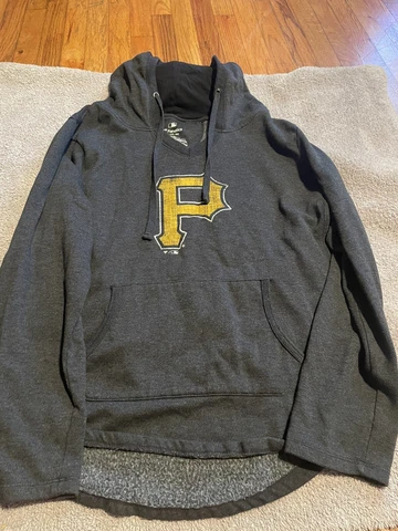 Pittsburg Pirates 2XL Womens Large Fanatics V Neck Hoodie Black Long Sleeve Cover