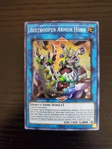 Beetrooper Armor Horn - Yugioh Dawn of Majesty 1st Ed - Super Rare - DAMA-EN088 - Picture 1 of 2