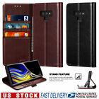 For Samsung Galaxy Note 8 9 S8 S9 Plus Case Leather Wallet Pouch Tempered Glass