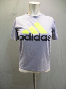 ADIDAS CLIMALITE Size M(10-12) Boys Gray Crew Neck Short Sleeve Athletic Top 788 - Picture 1 of 9