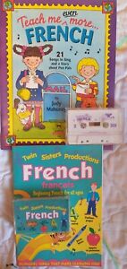 2 cassettes et livres français débutant pour tous âges soeurs jumelles français