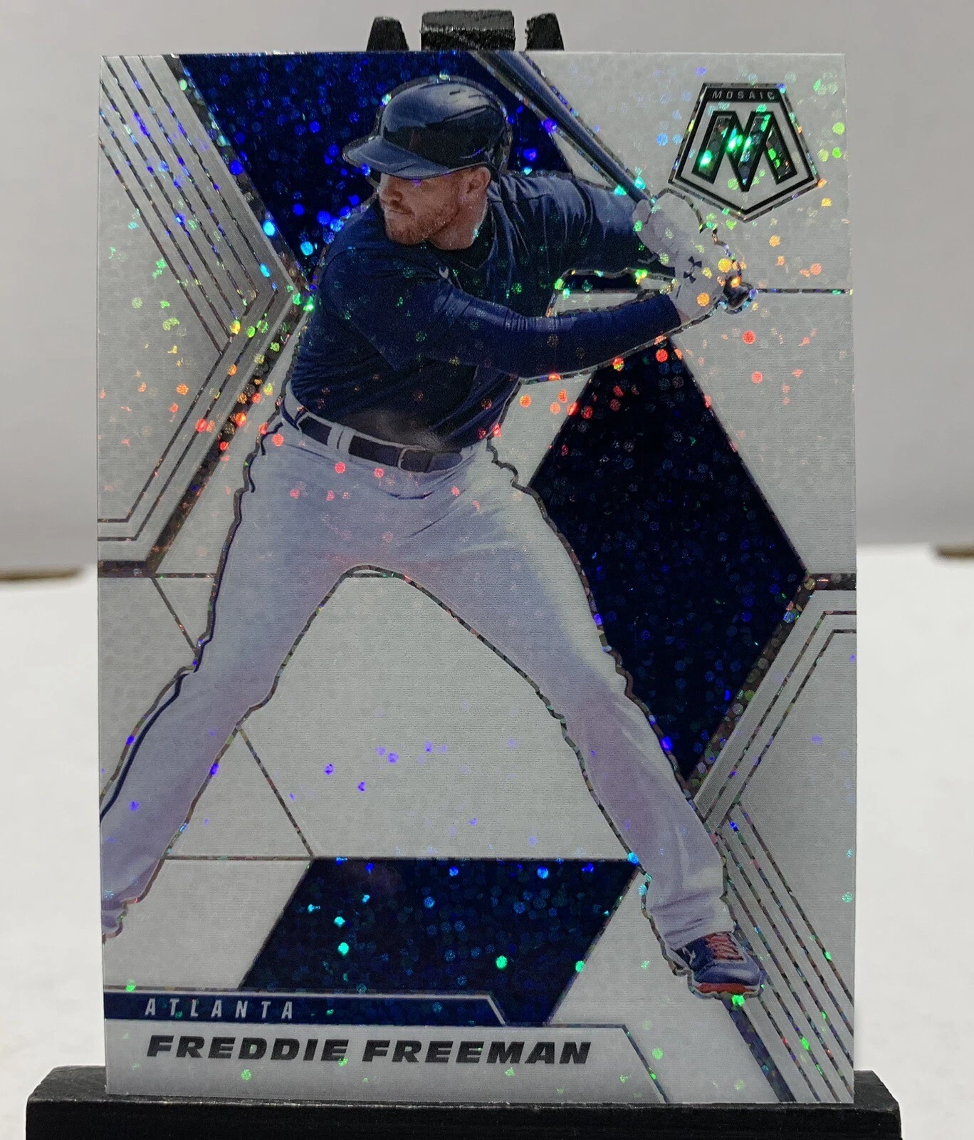 Freddie Freeman 2021 Panini Mosaic WHITE SPARKLE Prizm #53 SP - BRAVES