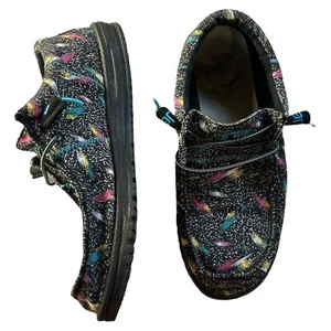 scarpe hey dude taglia 7 uomo wally tri retrò nere - Foto 1 di 8