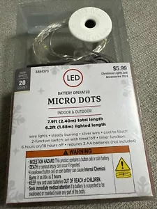 LED Battery Operated Micro Dots Indoor And Outdoor Warm White 20 Count - Picture 1 of 2