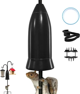 Squirrel Baffle for Bird Feeder Pole, Wrap Around Poles, Fits Shepherd Hooks - Picture 1 of 12