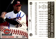 Justin Mashore Signed 2001 Carolina Mudcats #35 Card *Autograph Den* Auto