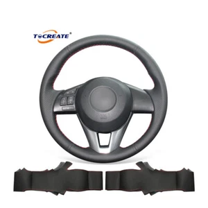 Cubierta de volante de cuero PU para Mazda 2 CX-5 Mazda 3 Mazda 6 Scion iA #Q009 - Imagen 1 de 10