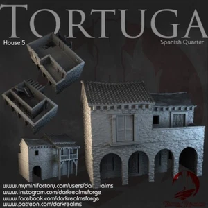 Mesa Dark Realms Tortuga Haus 5 Cuartos Españoles 28-32mm - Imagen 1 de 1