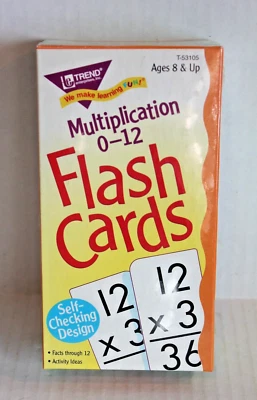 Tarjetas Flash Multiplicación Tendencia Diseño Autocomprobación Datos Matemáticos 0-12 NUEVO Foto 1 de 2