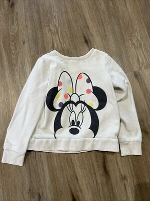 Jumping Beans Disney Girl’s White Minnie Softest Fleece Sweat Shirt Sz 6X - Image 1 of 2