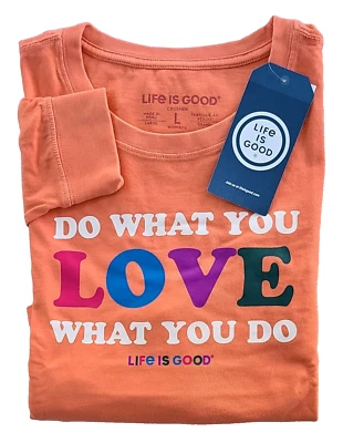 Life Is Good LS Camisa Relajada Boxy Crusher Camiseta HAZ LO QUE AMAS Pecho48 Mujer L Foto 1 de 4