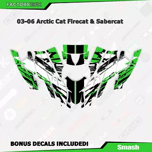 Green Racing Graphics kit fits Arctic Cat Sabercat Firecat 500 600 700 F5 F6 F7 - Foto 1 di 2