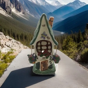 Candelabro Blue Sky Mariposas Corazones Flores Sin astillas ni grietas - Imagen 1 de 4