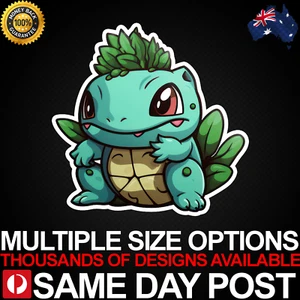 CUTE BULBASAUR MARIJUANA Vinyl Car Sticker Decal Laptop Character Movies Weed - Picture 1 of 3
