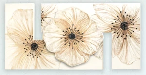 Bild Petunia Weiß Hand-Dekorierte Holz Erleichterung Dekoration Wand Blumen - Imagen 1 de 3