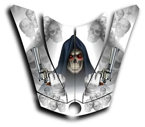 CAN-AM SPYDER RS GS HOOD DECAL GRAPHICS GRIM REAPER REVENGE WHITE - Picture 1 of 1