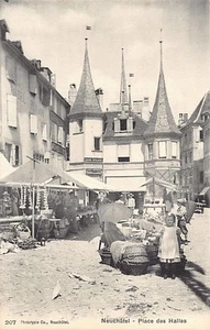 Suisse - NEUCHÂTEL - Place des Halles - Ed. C.P.N. 207 - Bild 1 von 2
