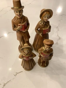 4er Set Vintage Hohlkreide Viktorianische Weihnachtslieder - Bild 1 von 13