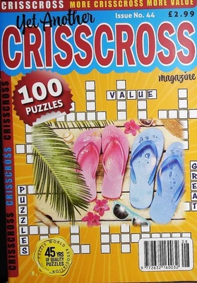 CRISS CROSS PUZZLE BOOK MAG 'YET ANOTHER' ISSUE 44 - 100 PUZZLES TO SOLVE - Image 1 of 4