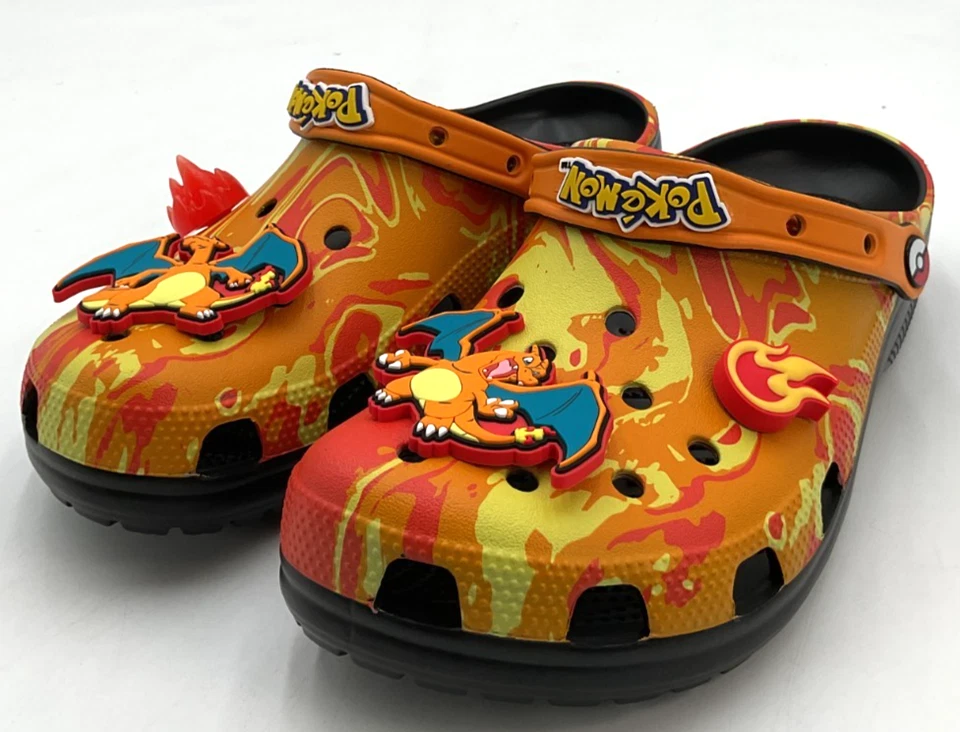 Pokémon x Crocs Charizard Classic Men's Size 11 Fire Orange Clogs