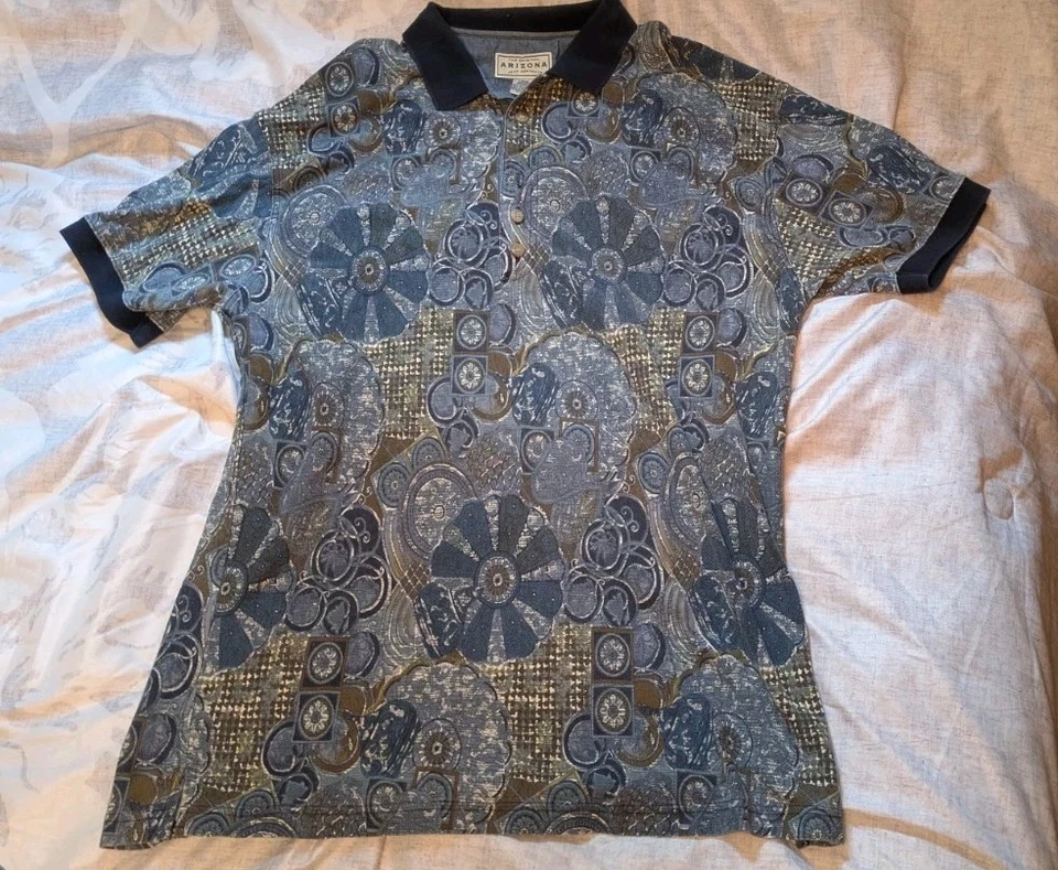 Vintage Polo Shirt T Shirt S 90s Arizona Paisley Blue Tee - Image 1 of 1