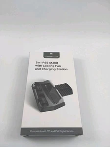 Soporte PS5 3 en 1 con ventilador de refrigeración y estación de carga + almacenamiento de juegos Wasserstein  - Imagen 1 de 6