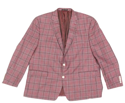 RALPH LAUREN Mens 50R  Mulberry Plaid Wool Silk Linen Classic-Fit Sportcoat /043 - Image 1 of 3