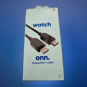 Onn 6 Ft Display Port Cable | High-Quality Performance | Authentic Sound | Black - Picture 1 of 5