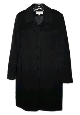 Abrigo de vestir Larry Levine Design para mujer 8 negro mezcla de lana de cordero cachemir  Foto 1 de 4