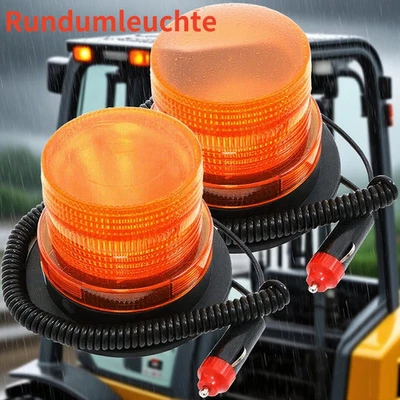 2x LED Rundumleuchte Warnleuchte LED Blitz Magnet Stroboskoplicht 12/24V PKW LKW - Bild 1 von 4