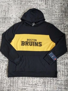 New Fanatics Boston Bruins Hoodie XL Black & Yellow Sweatshirt NWT - Picture 1 of 4