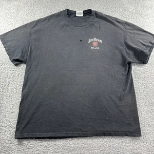 VINTAGE Jim Beam Shirt Black Mens XL Double Sided Graphic Fader Y2K Retro - Picture 1 of 9
