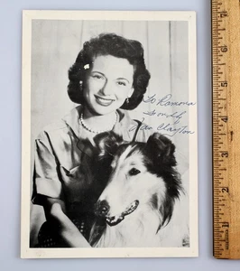 Foto autografiada personalizada vintage de Jan Clayton con Lassie - Imagen 1 de 2