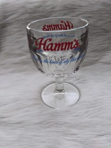 Copa de cerveza Hamm's vintage con huella digital copa pesada años 70 10 oz 6" de alto - Imagen 1 de 6