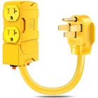 50 Amp to 20 Amp 110V RV Distribution Plug Adapter,NEMA 14-50P to 4 Sockets of 5