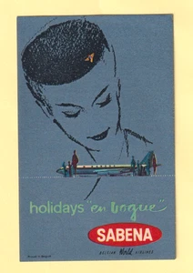 SABENA  BELGIUM   AIRLINE BAGGAGE LABEL  BE - 364   m  vf  ORIG'L - Picture 1 of 1